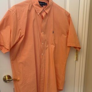 Polo by Ralph Lauren Peach-Orange Short Sleeve Button-Down Shirt
